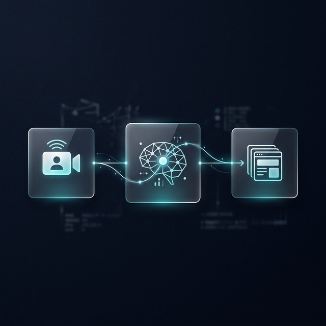 Flujo del AI Sales Coach: videollamada → análisis IA → propuesta web